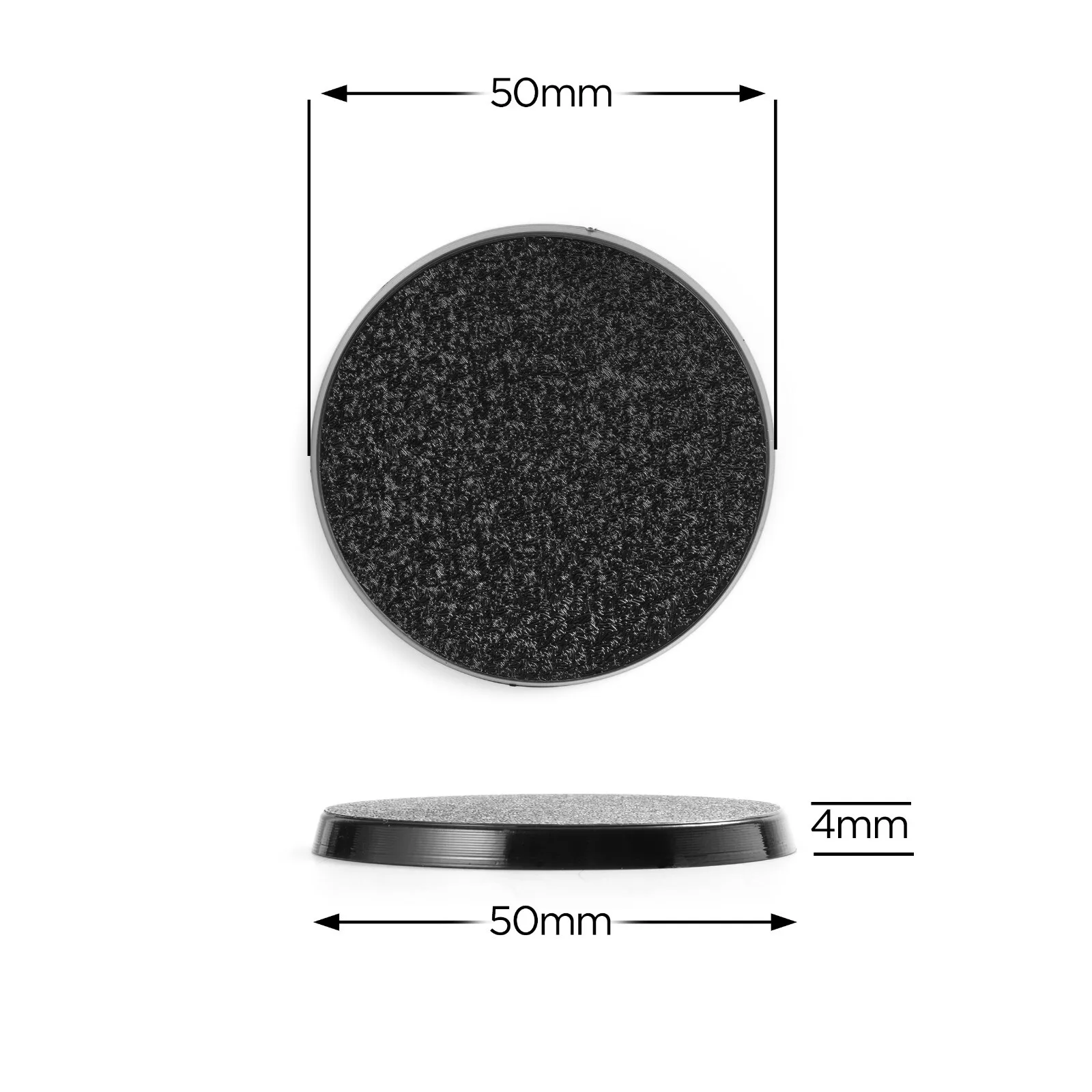 

Pack of 25, 50 mm Plastic Round Bases Miniature Wargames Table gaming TEXTURED