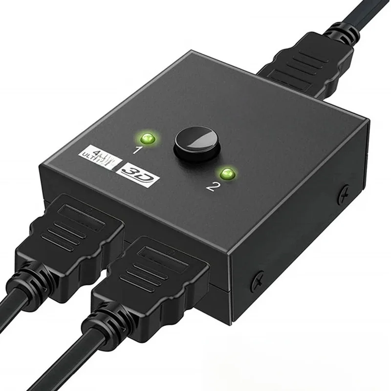 4K Hdmi-Compatibele Schakelaar 2 Poorten Bi-Directionele 1X2/2X1 Hdmi-Compatibele Switcher Splitter Ondersteunt Ultra Hd 4K 1080P 3d Hdr - afbeelding 2