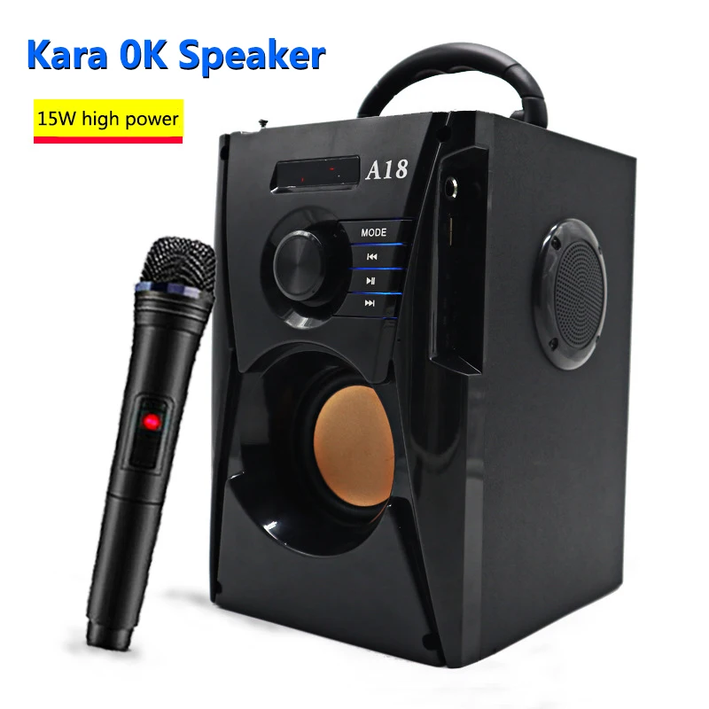 

High-quality bluetooth audio wireless three-speaker subwoofer bluetooth speaker high-power k song audio wooden Audio