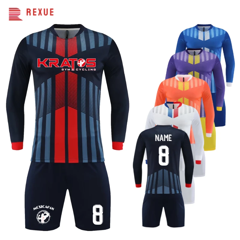 Children Football Jerseys Men\'s Soccer Training Goalkeeper Uniform Long Sleeve Breathable Customized Goalie 23-24 Team Maillot