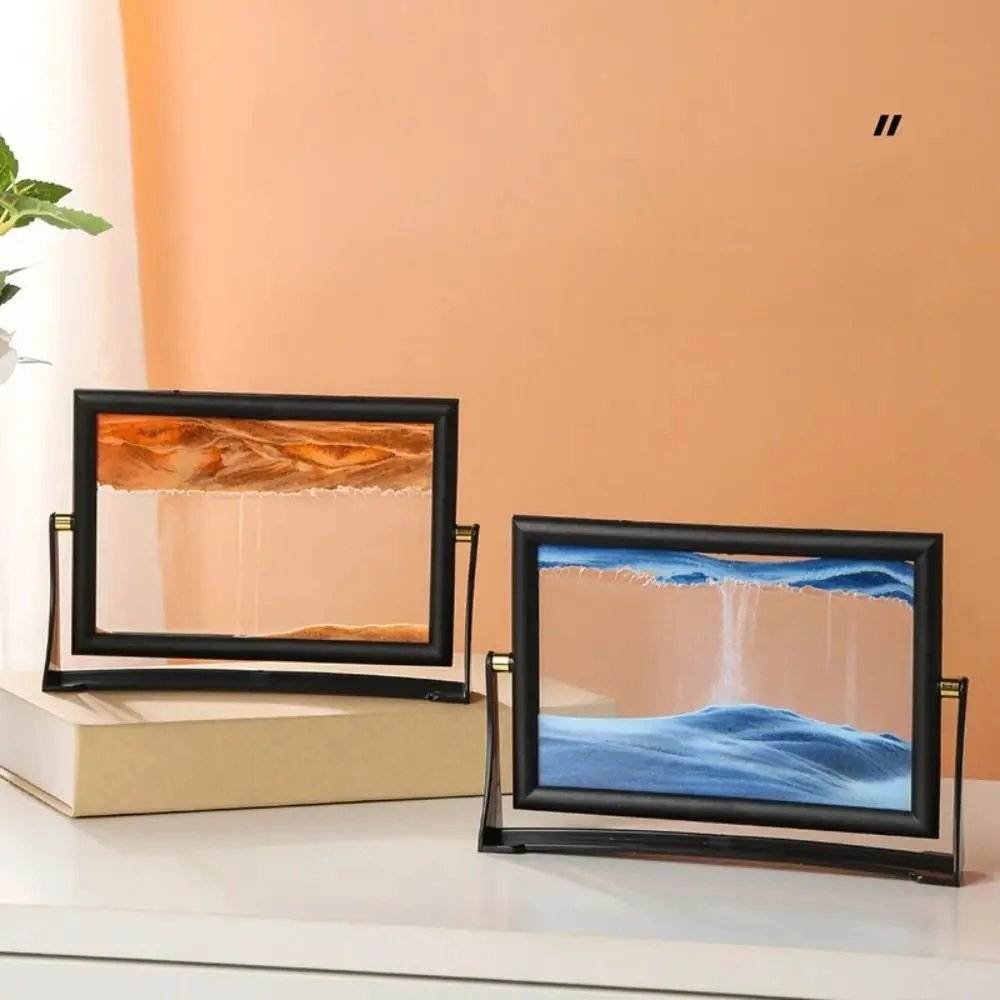 Image d'art de sable mobile rotative, décor à la maison, sable qui verticalement, mouvement 3D SandDelein, cadeau de Noël, paysages de sable