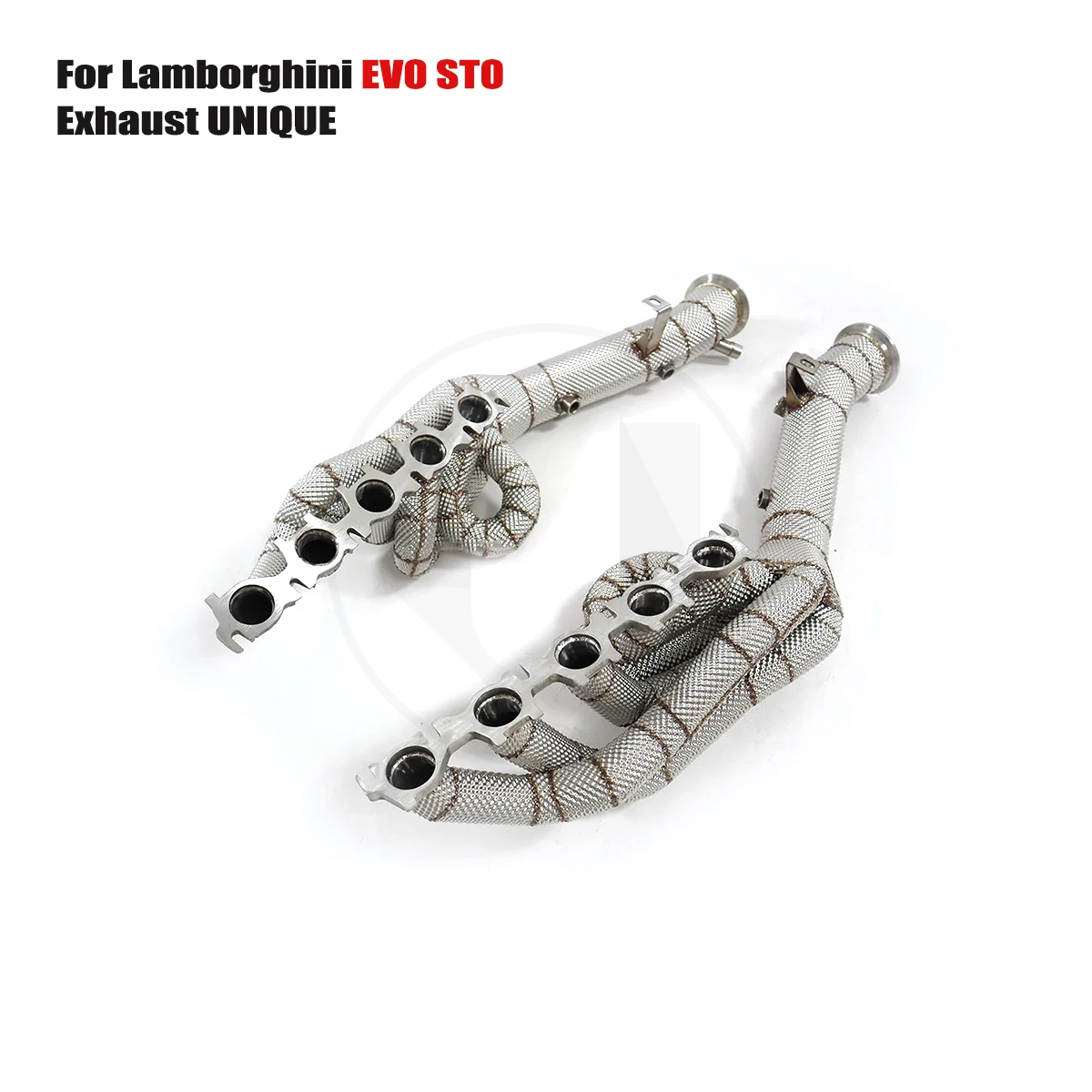 

UNIQUE manifold downpipe For 2018-2023 Lamborghini EVO STO V10 5.2L Equal Length SS304 exhaust manifold With insulator