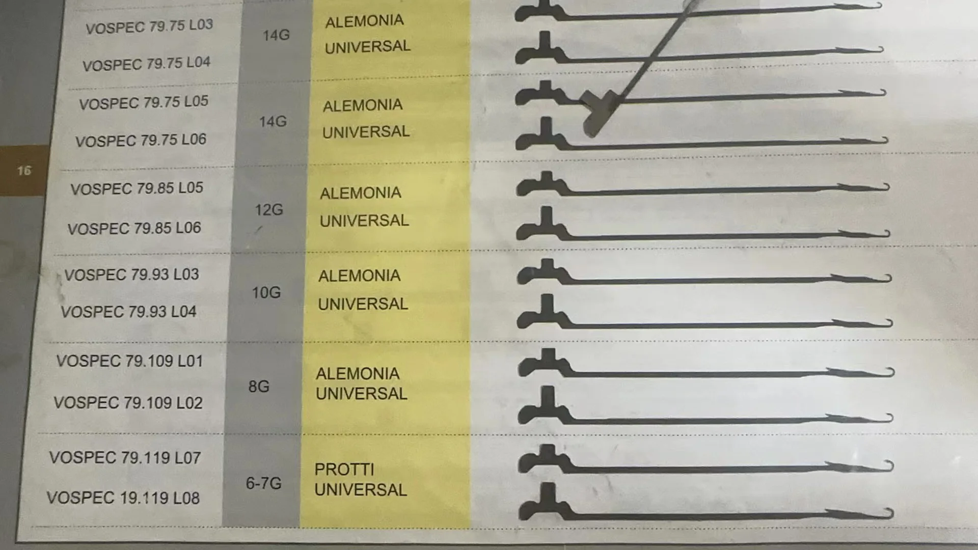 

1000 PCS VOSPEC94.85-60 N08 TR （N04） Needles 12G For Computerized Flat Knitting Machines