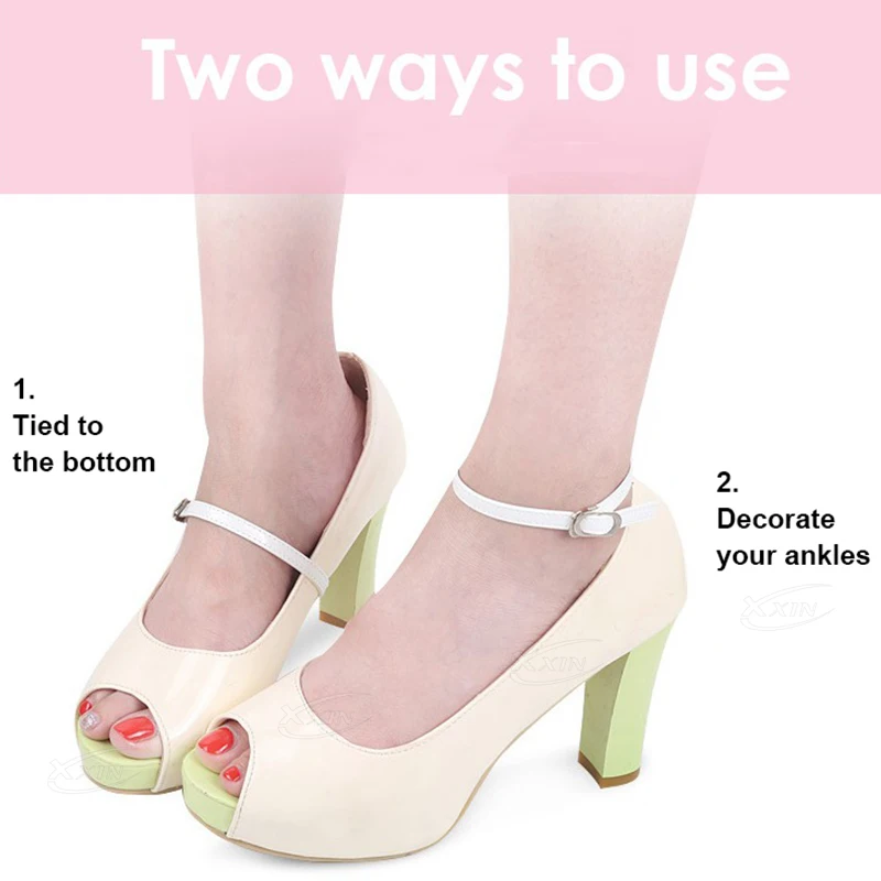 【Xxin】Womens Detachable Shoe Straps with Buckle, High Heels Anti Slip Shoe Strings Ankle Shoelace Replacement Accessories