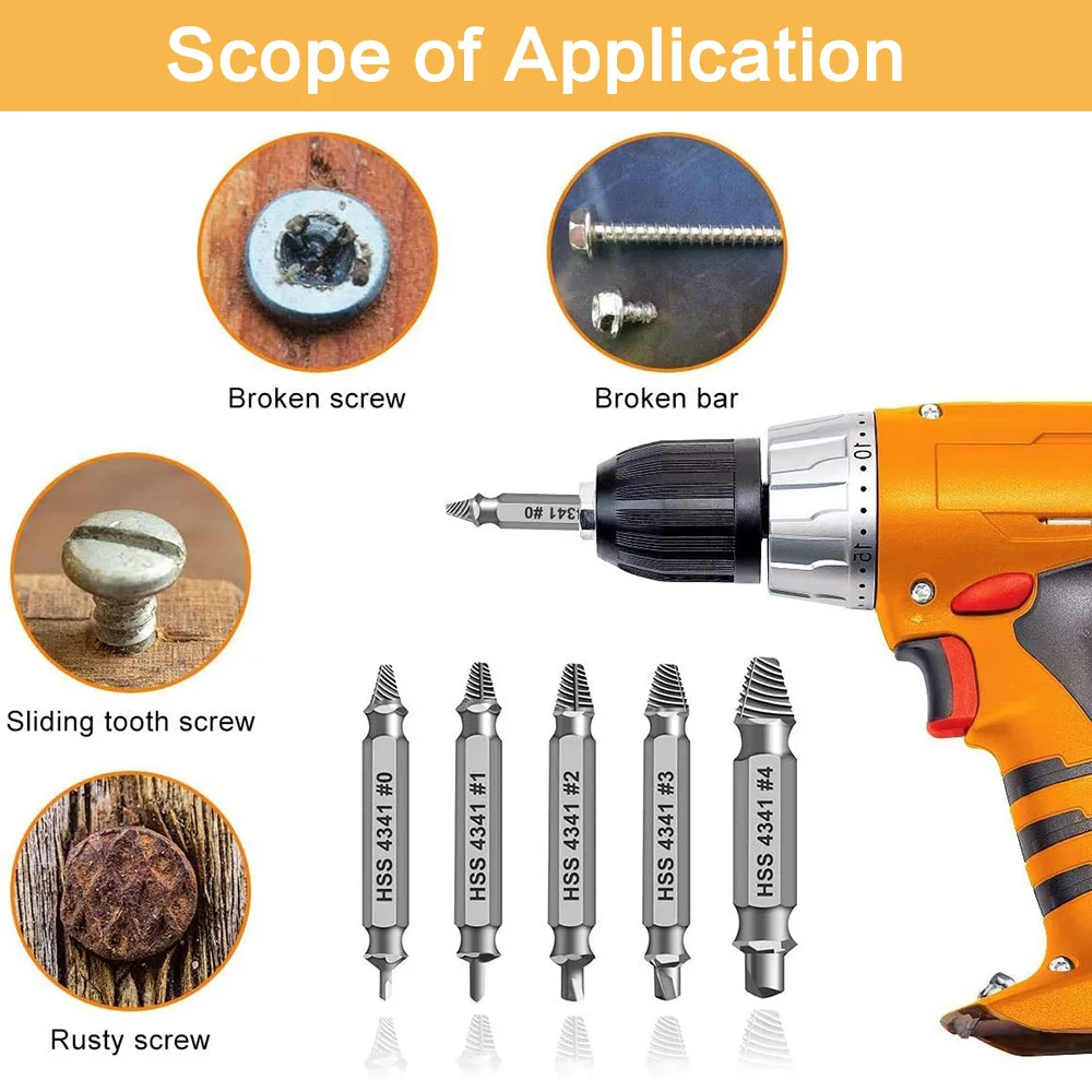 STONEGO Beschädigt & Stripped Schraube Extractor Remover Tool und Bohrer Bit Set, gebrochen Schraube Extractor Set von 4PCS oder 6PCS