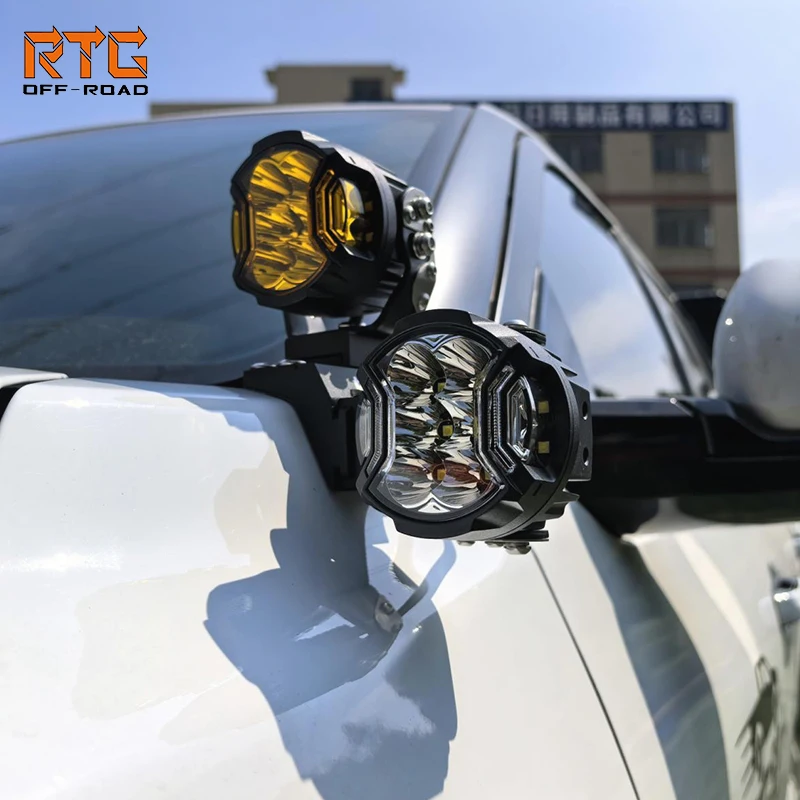 RTG Hood Spotlight Base Holder Support for Toyota Sequoia 2022-2025 A-Pillar Bracket Hood Light Stand Mount