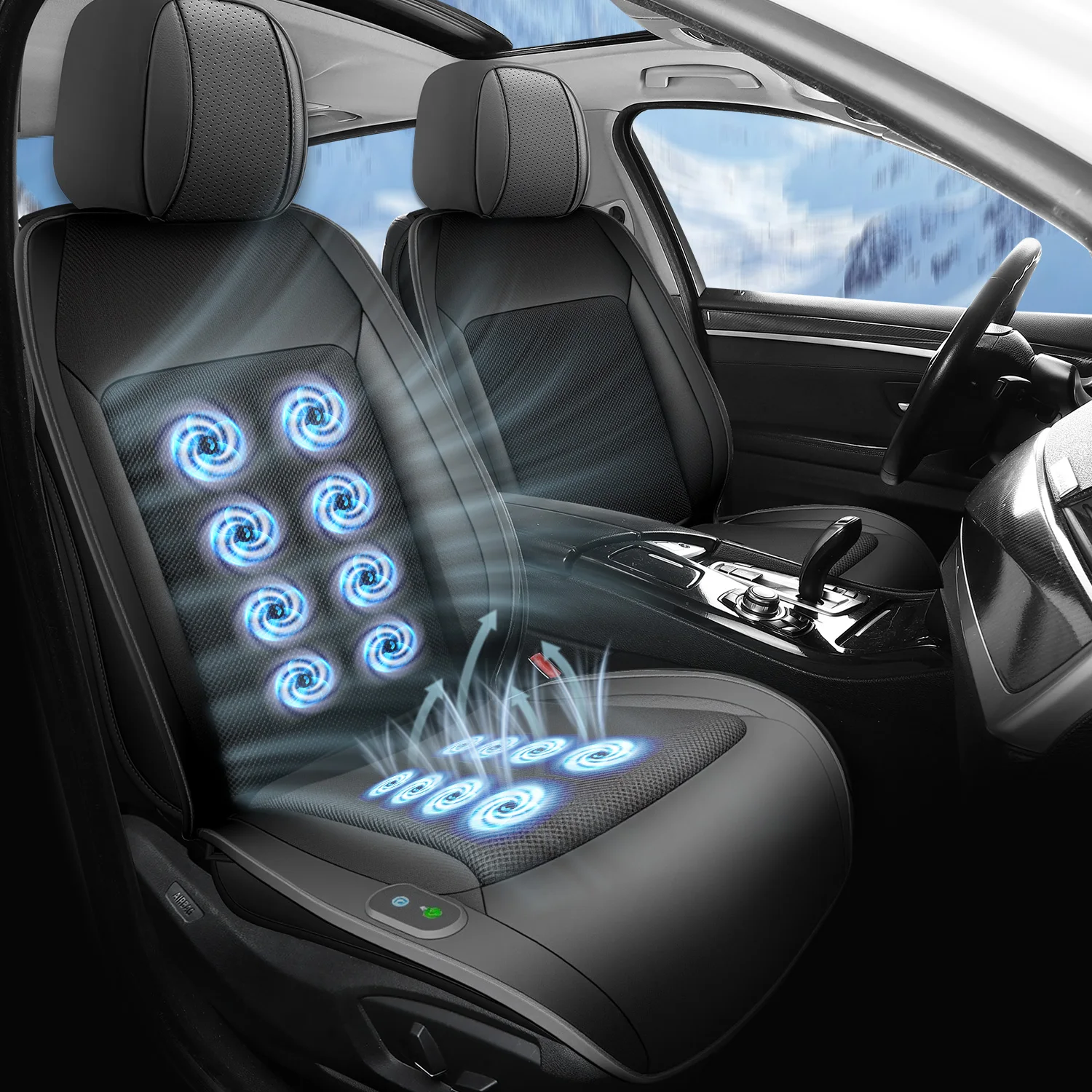 

Охлаждающий чехол для автомобильного сиденья 12В с 16/8 вентиляторами – вентилируемая подушка для легковых автомобилей, внедорожников и грузовиков, универсальный размер