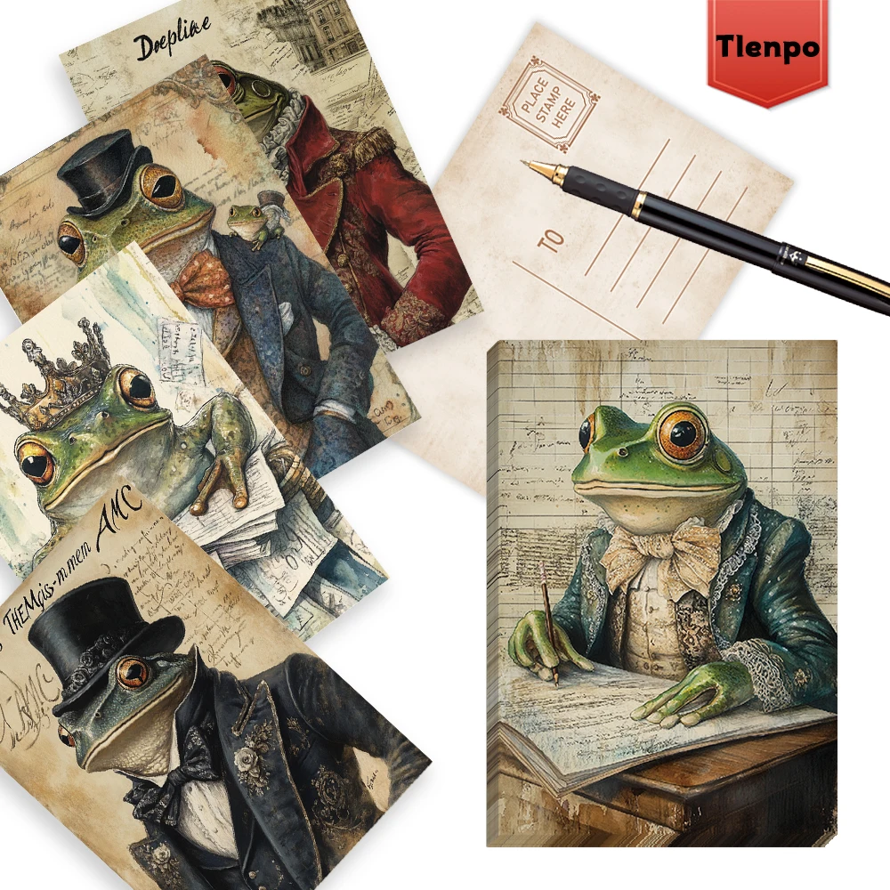 32 Stück, Vintage-Kleidung-Frosch-Postkarte, Geburtstags-/Jubiläumsgeschenk, Sammlerstück, geeignet zum Verschenken, kann verschickt werden.