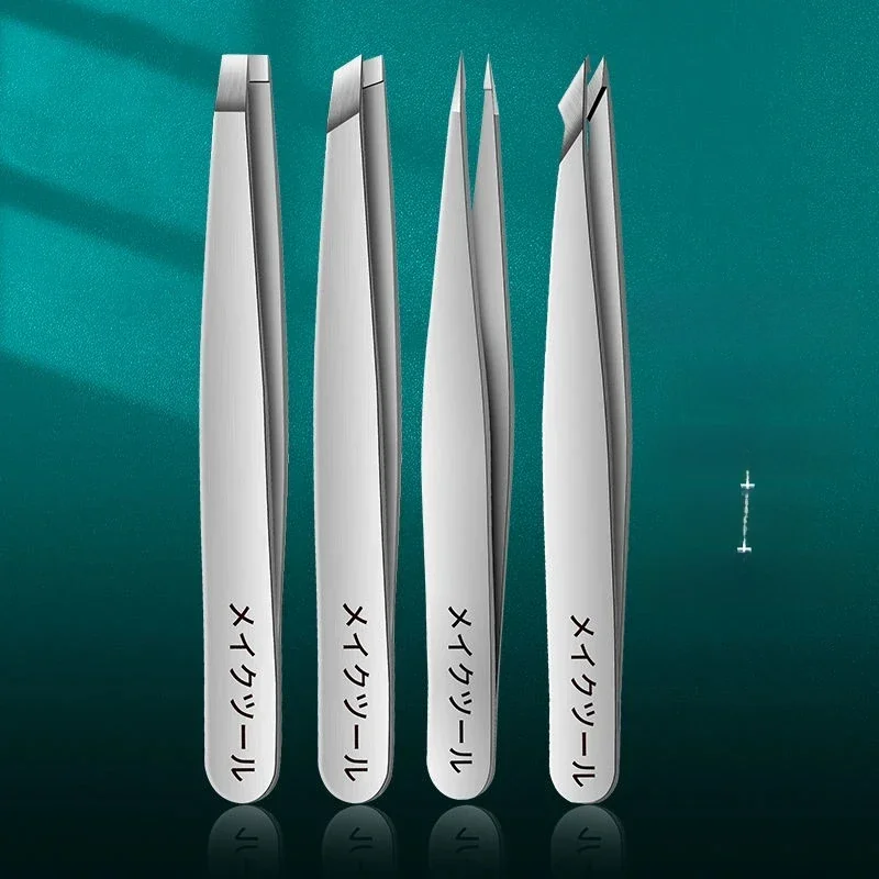 Precyzyjna pęseta ze stali nierdzewnej do usuwania włosów z brwi i twarzy Splinter Blackhead Slant Tip Angle Tip Pointed Tip — zdjęcie 2