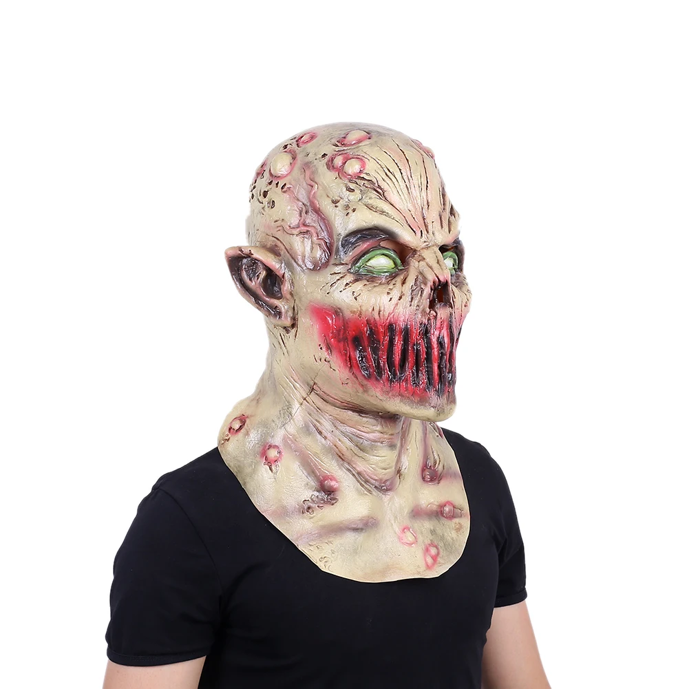 Bezustny kask maska lateksowa potwora Cosplay Horror krwawa maska impreza maskarada akcesoria odzieżowe Halloween