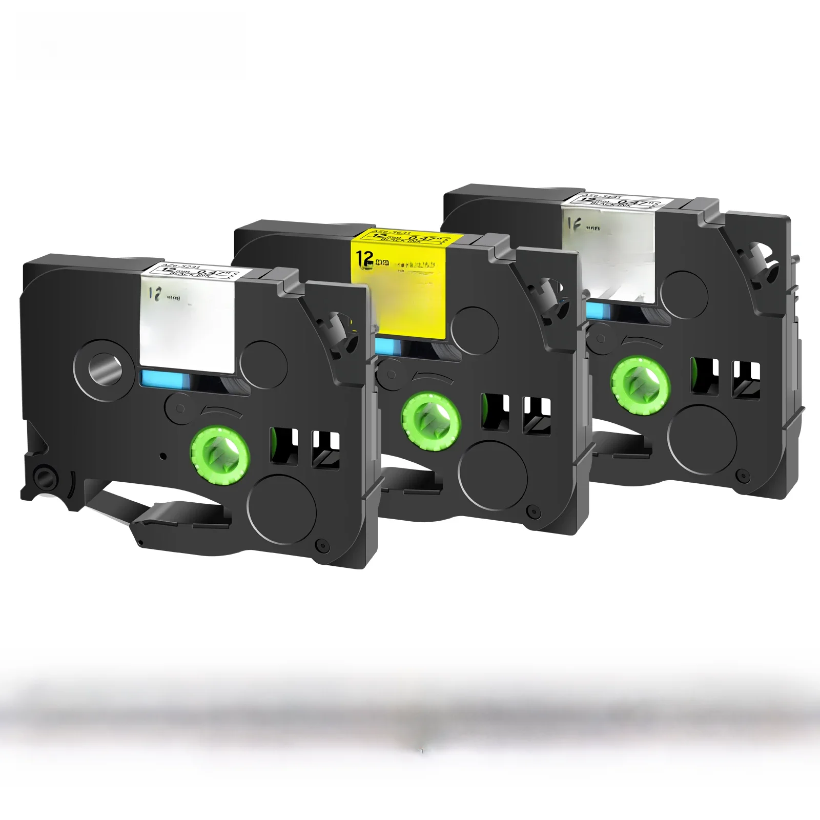 6/9/12/18/24mm ruban noir sur blanc TZE-S231 S621 TzS131 TzS251 étiquette adhésive forte Compatible pour les fabricants d'étiquettes Brother p-touch