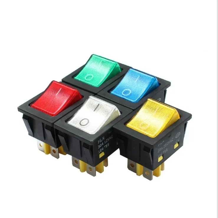 KCD4-201 on off on on 30A/250V 16A/250V wytrzymały 4-pinowy przełącznik kołyskowy t85 ze światłem 12V 24V 110V 220V 380V — zdjęcie 2