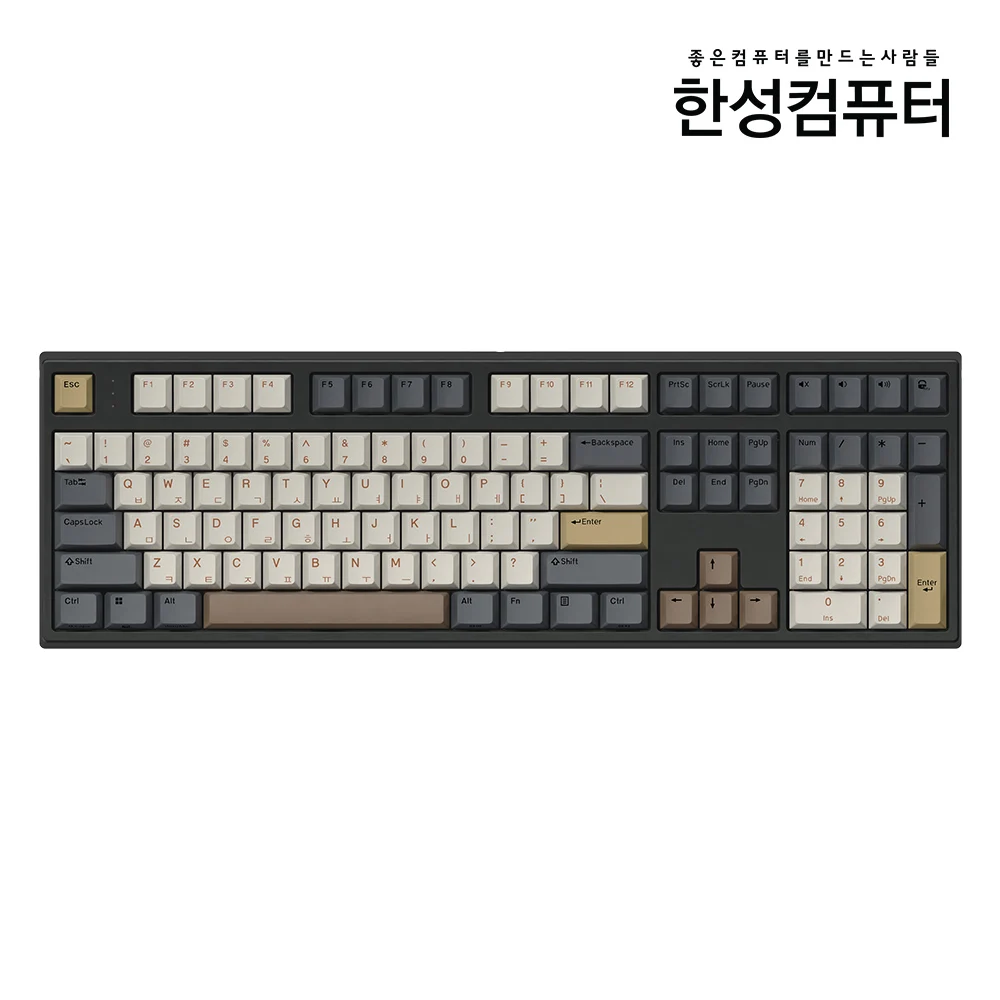 한성컴퓨터 GK787SE OfficeMaster 8K 저소음 윤활 기계식 키보드 토독 (브라운슈가 토독 35g/넌클릭)