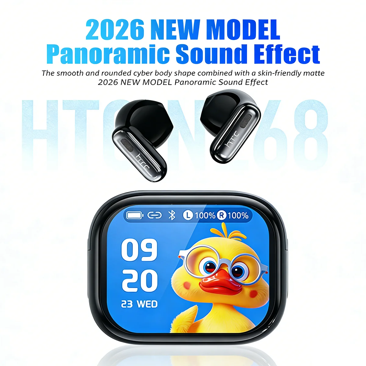 NE68 Kabellose In-Ear-Kopfhörer (Bluetooth) mit HD-LCD-Display, KI-Übersetzungsfunktion, 50 Stunden Akkulaufzeit, erstklassiger akustischer Abstimmung und Kompatibilität mit mehreren Geräten.