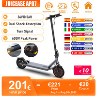 JUICEASE AP07 Electric Scooter 35KM Range 8.5Inch Escooter 350W/600W Power 31KM/H APP Scooter Electric Dual Damping Turn Signal