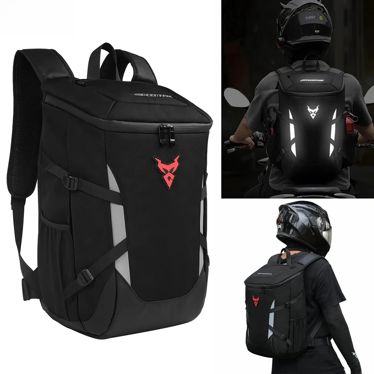 AliExpress MOTOCENTRIC Waterproof Motorcycle Backpack Outdoor Sports Moto Biker Cycling Riding Helmet Backpack Reflective Business Travel Laptop Bag