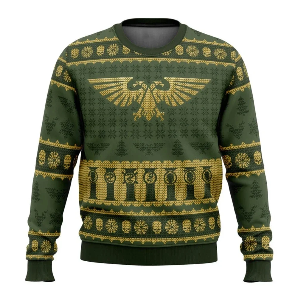 Warhammer 40k الإمبراطوري القبيح عيد الميلاد سترة الكرتون أنيمي المرأة الرجال هوديي 2026 موضة جديدة زوجين هدية الكريسماس