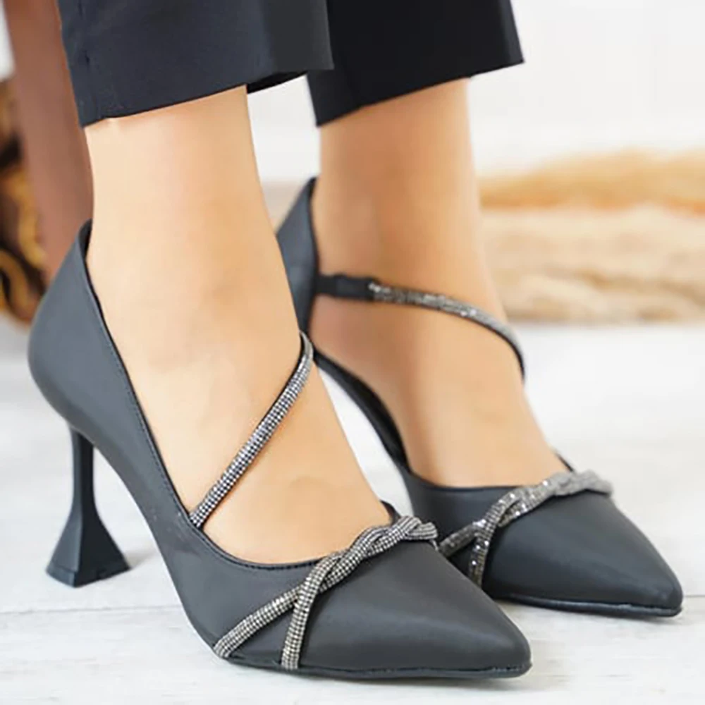 

Black Dress Shoes for Women Big Size High Heel Shoes for Women 2024 Women Shoes Bow Heel Pumps Ladies Pump Shoes for Women
