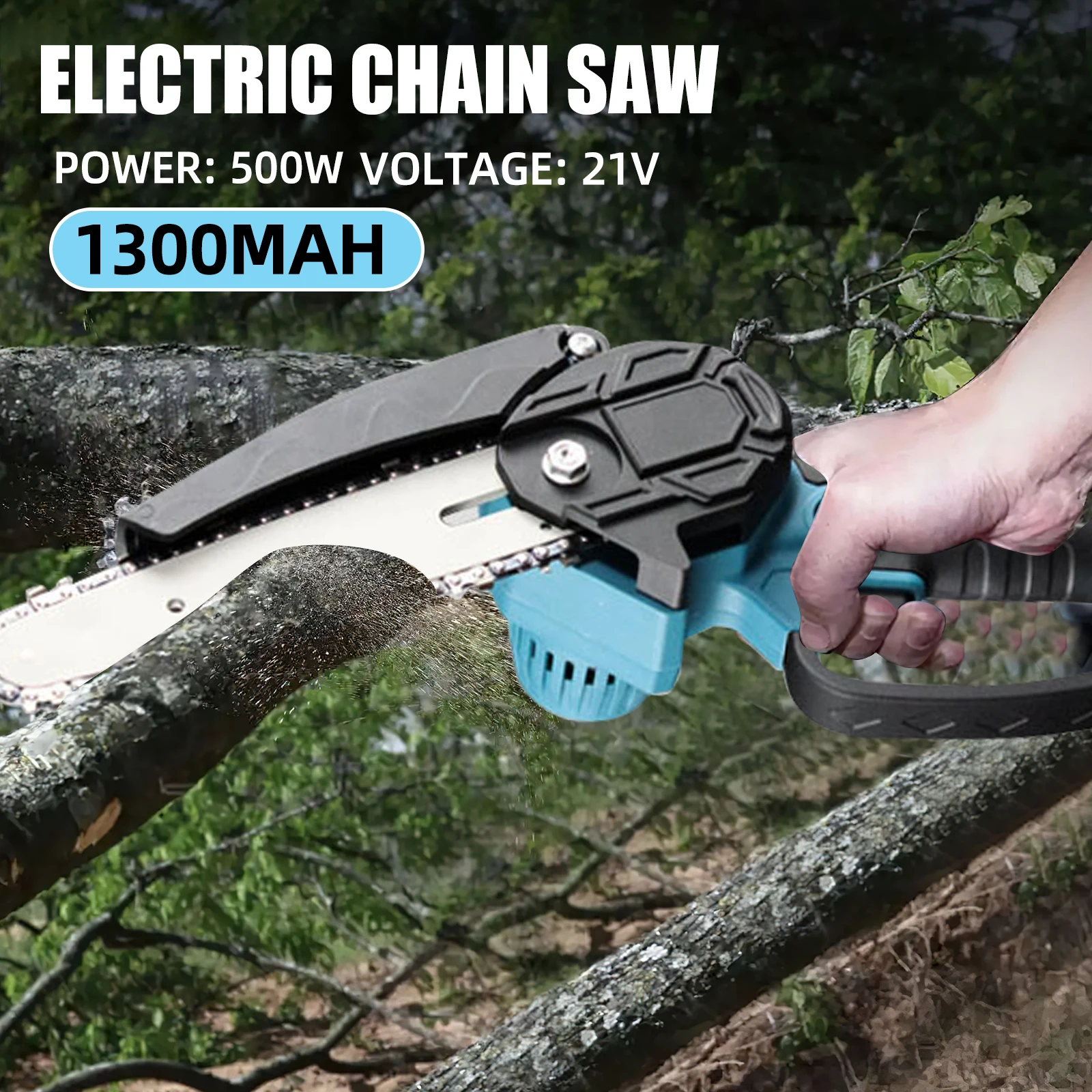 Picture 7: Mini Cordless Chainsaw 6 Inch Brushless Motor, 2 2.0Ah Batteries and 2 Chains, Ideal for Tree Pruning and Gardening Work