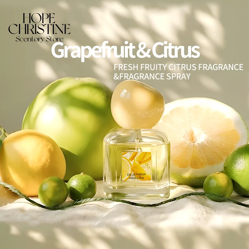Perfume de Pomelo Cítrico, Fragancia Fresca y Ligera Unisex, Aroma Frutal de Larga Duración, Aroma Minimalista, Ideal para Uso Diario y Casual
