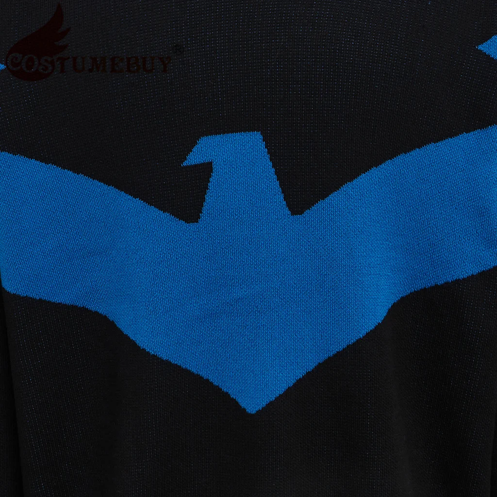 Superhero Black and Blue Cosplay Sweater Cardigan Hoodies Sweatshirts Jacket Unisex Adult Women Men Warm Knitted Coat
