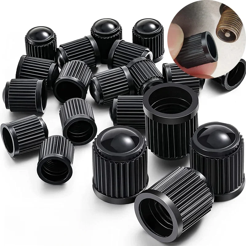 AliExpress 20PCS Motorcycles Tire Valve Plastic Black Car Bike Tyre Valve Caps with O Rubber Ring Covers Dome