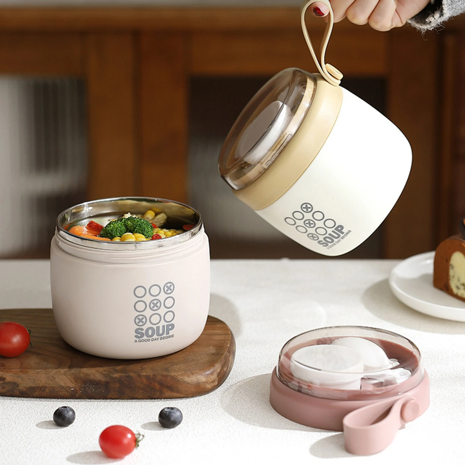 

Изолированный контейнер для еды, 700 мл, современный герметичный органайзер из нержавеющей стали, портативный держатель для студентов, кемпинга, пикника, путешествий, школы