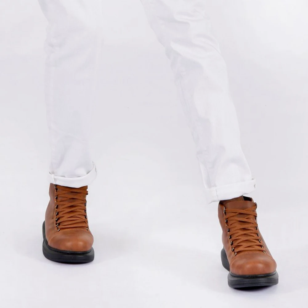FOH Store Men Women Boots Shoes ST TAN Artificial Leather Lace Up Sneakers 2023 Comfortable Flexible Fashion Wedding Orthopedic Walking Sport Lightweight Odorless Running Breathable Hot Sale Air New Brand Bootss 258