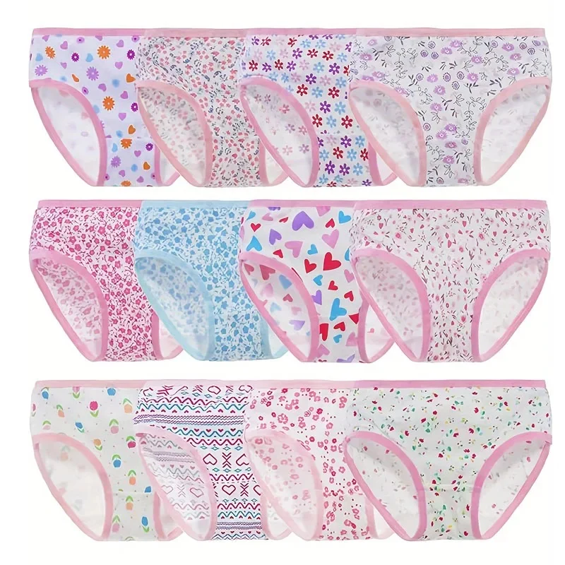 Multi-Pack 3/6/12 sztuk kwiatowe dziewczynek figi bawełniane małe dzieci dziewczyny majtki bielizna dziecięca miękkie kalesony dziecięce dla 2-11T — zdjęcie 2