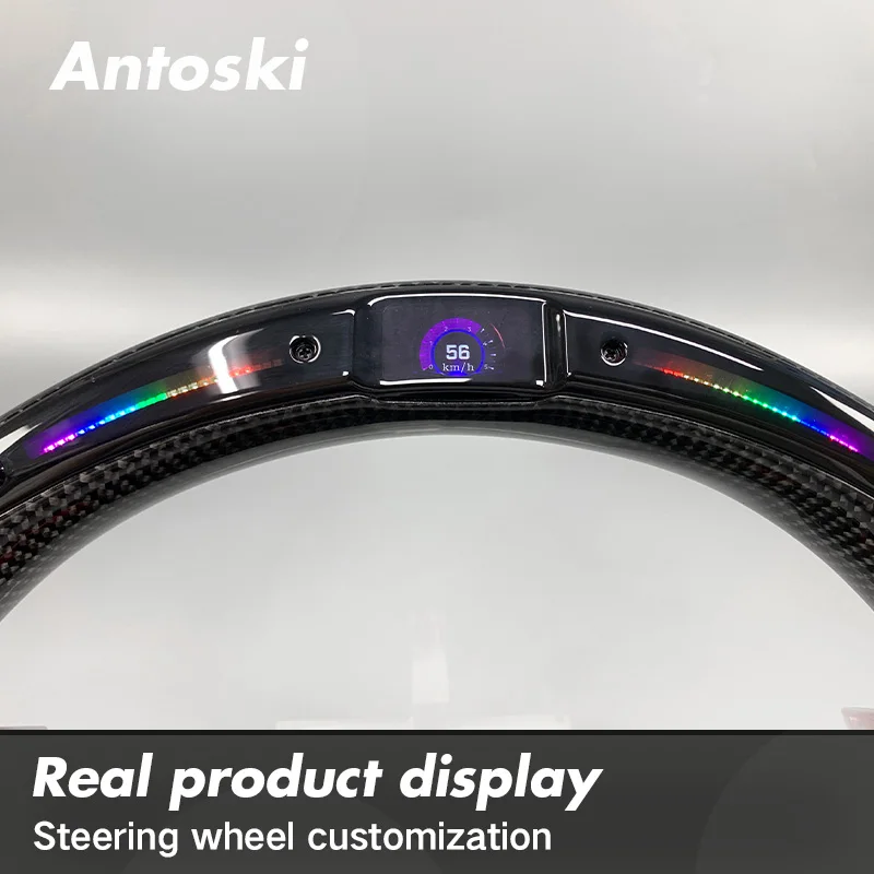 Luxury Car Interior for BMW F10 F30 F15 F20 F22 F32 F36 M3 M1 M2 Custom Real Carbon Fiber Steering Wheel with Smart LED view 3