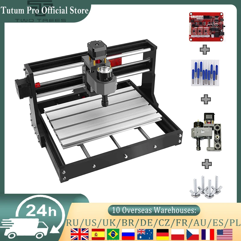 Carpintaria Laser Gravador Kit, CNC 3018 Pro, Máquina Router, Fresagem, Controle de 3 Eixos, DIY, TTC3018S