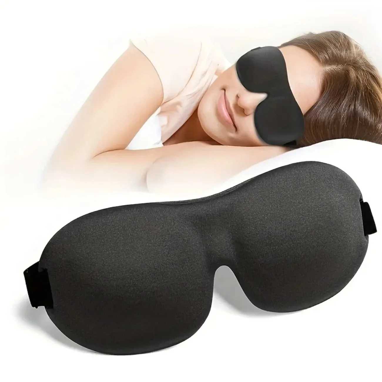 

3D Contoured Sleep Mask 100% Light Blocking Eye Mask Ultra-Soft Skin-Friendly Material Breathable Eye Cover For Rest Travel Yoga