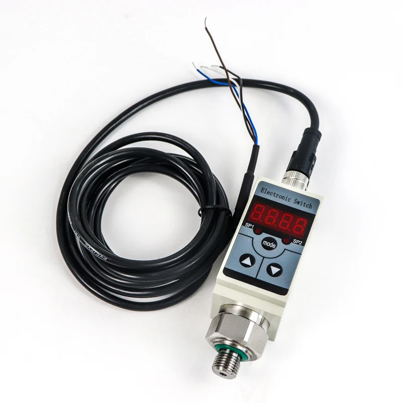 Imagem -02 - Pnp Npn Sensor Controlador de Pressão Display Digital em Dois Sentidos de Aço Inoxidável Saída de Relé Interruptor de Pressão Inteligente