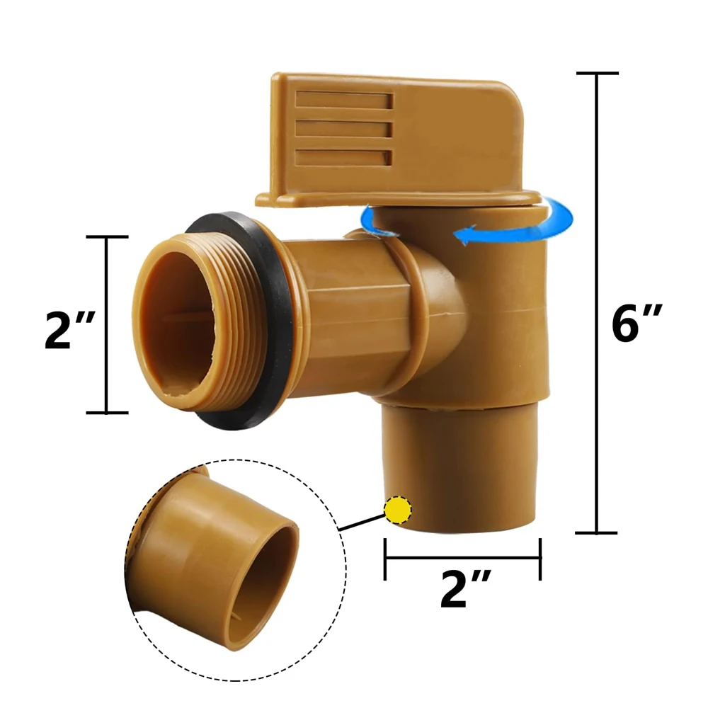 Plastic Barrel Tap 2'' Drum Faucet with EPDM Gasket for 55 Gallon Drum White Replacement Barrel Spigot by MUGLIO