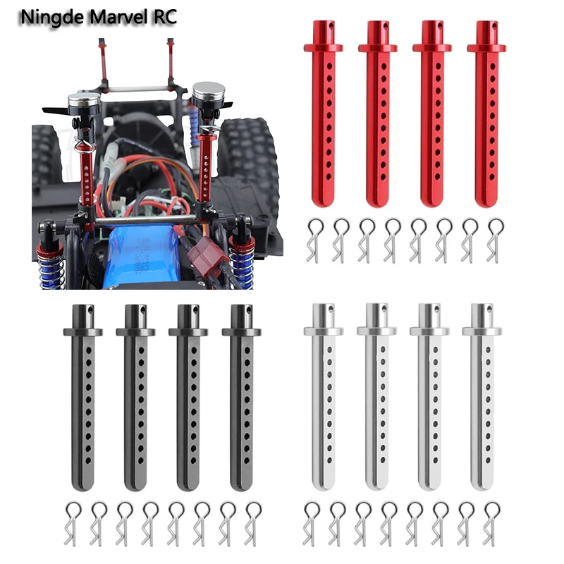 1 Set Aluminum Body Post Mount Car Shell Fixed Post With R Clip Parts Model Accessories For 1/10 RC Track Car Axial SCX10