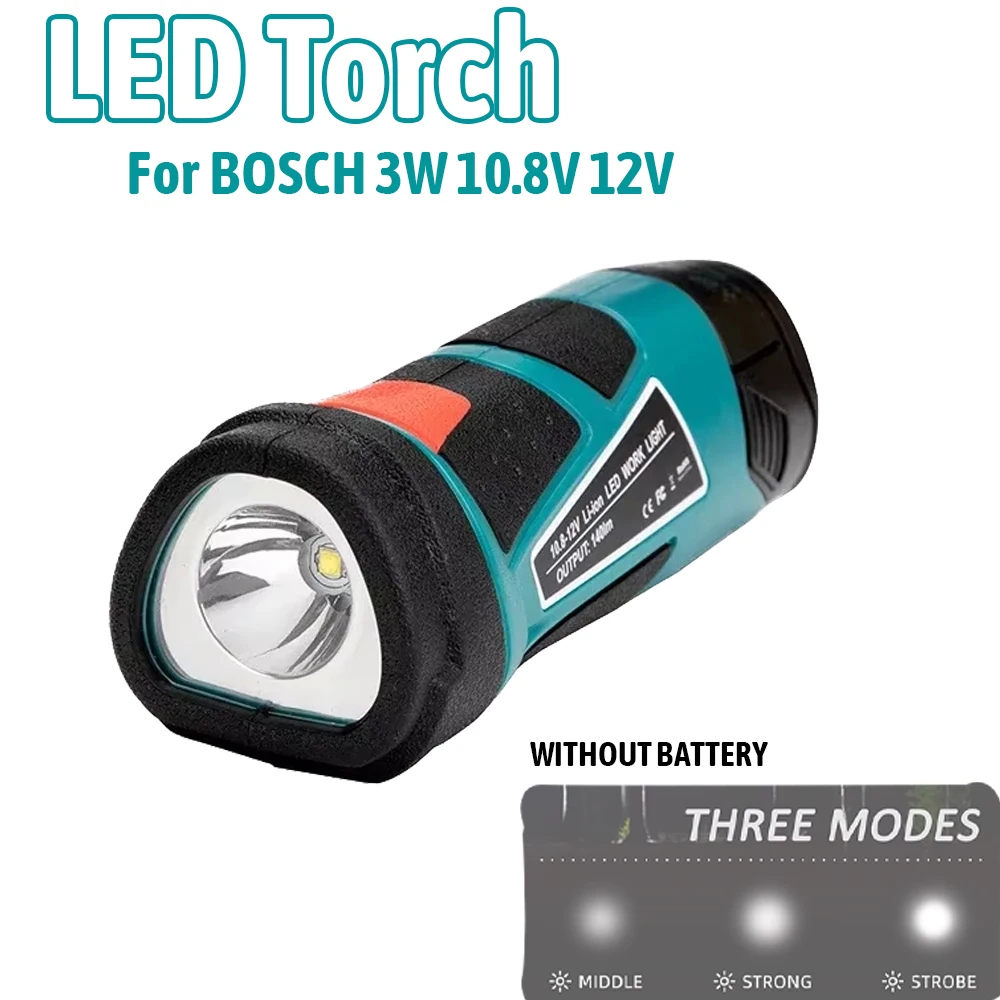 

For BOSCH 3W 10.8V 12V LED Torch Tools Work Light (NO Battery,NO Charger) Lithium Rechargeable Lamps Flashlight