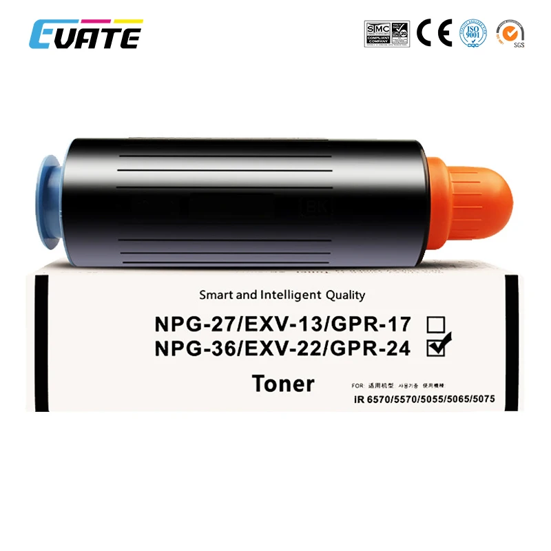 

Black 1500g Toner NPG-36/GPR 24/C-EXV22 Compatible Color Toners Cartridge For Canon iR 5050/5055/5065/507 Photocopier