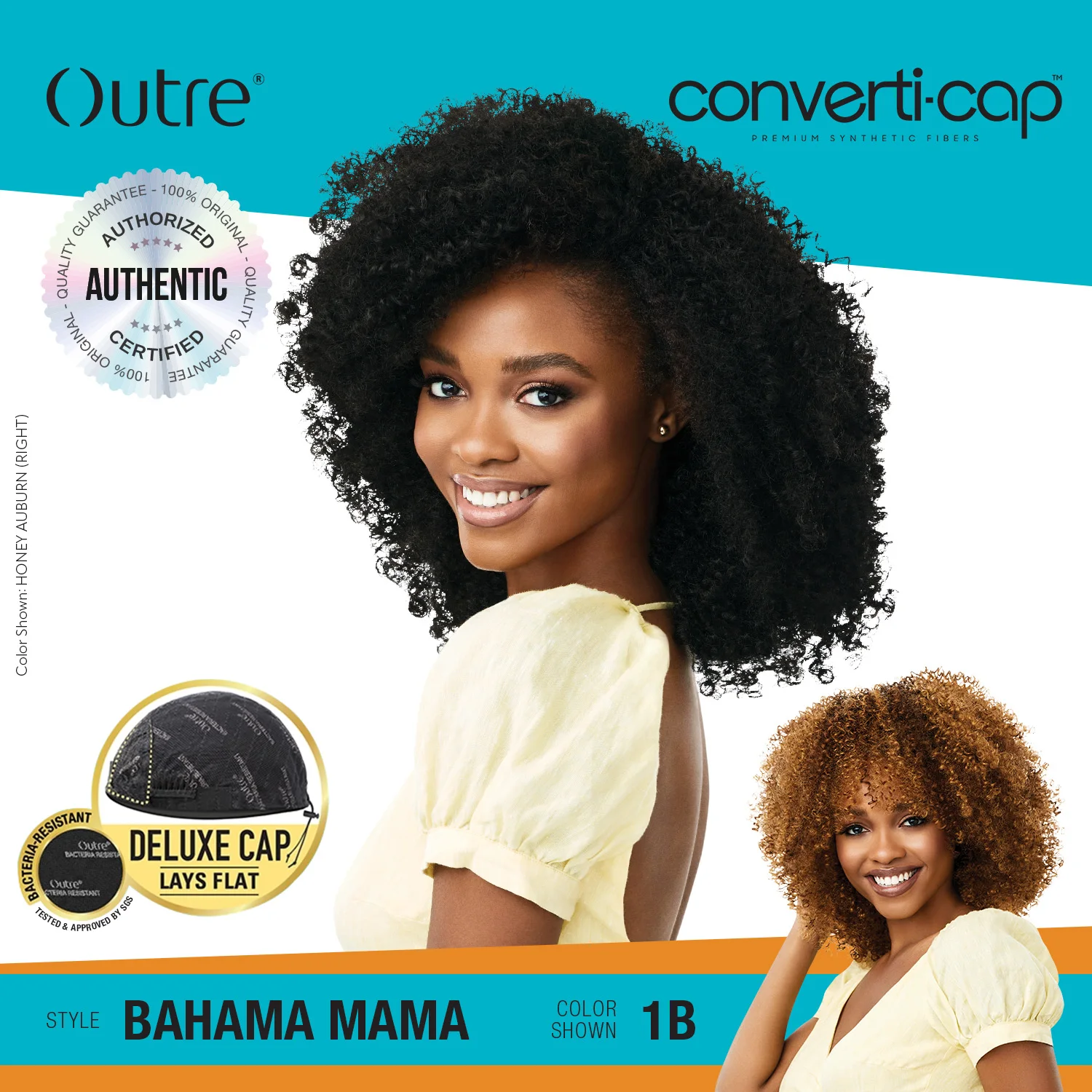 Outre Converti-Cap Wig Bahama Mama - Natural Curly, Effortless Glam, Versatile Looks