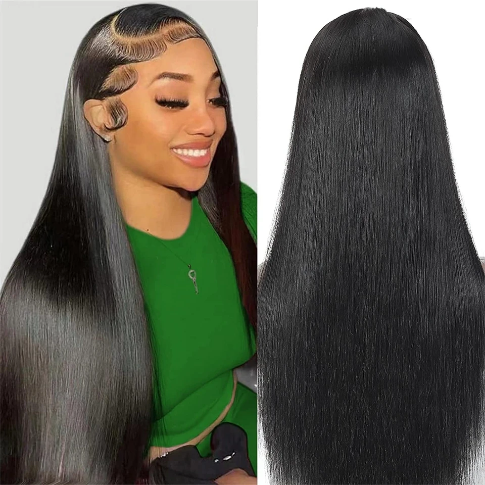 Bone Straight Lace Front Wigs Human Hair Pre Plucked 180% Density 13x4 Transparent Lace Frontal Wigs for Women Natural Hairline