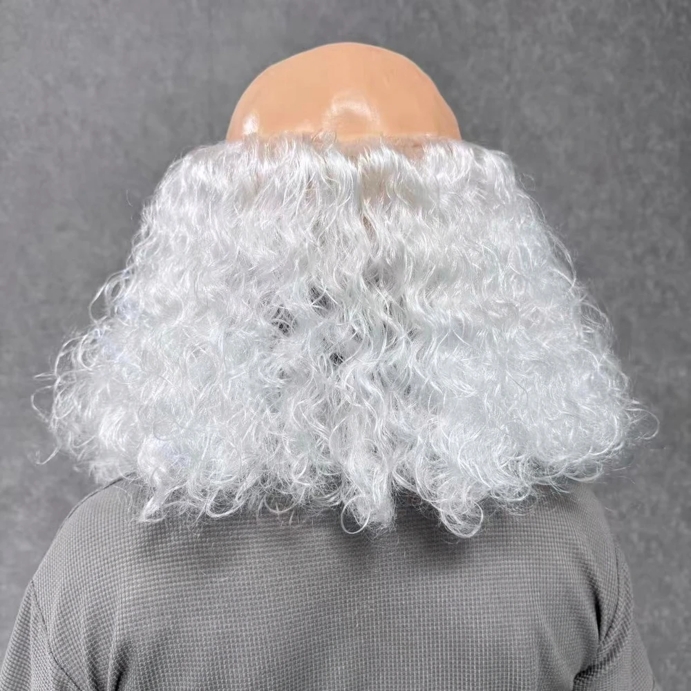 Christmas Old Man Masks Santa Claus Beard Cover Funny Latex Full Head Decorative Christmas Costume Party Props