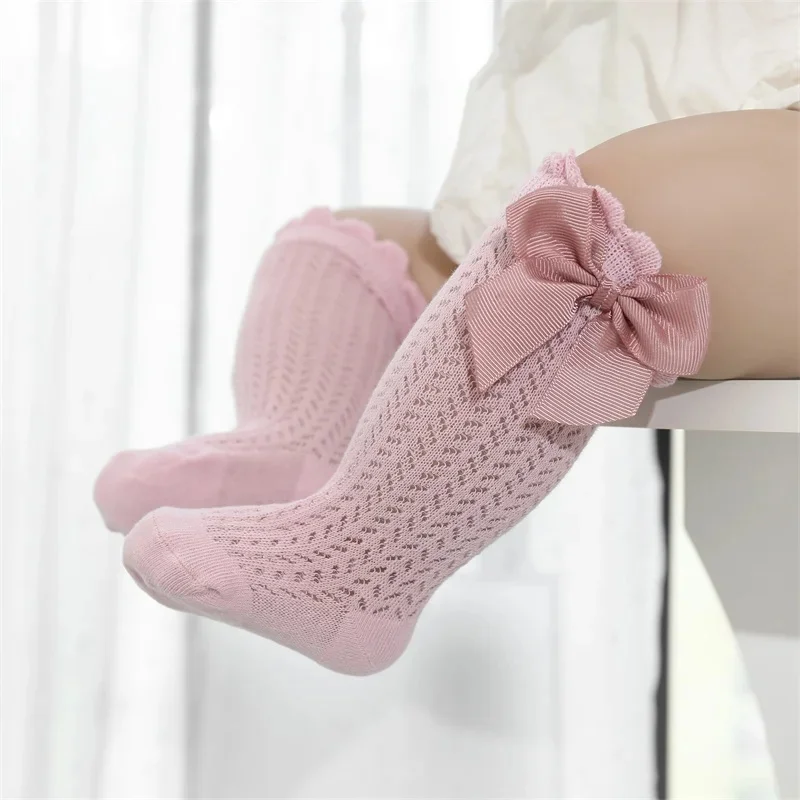 Chaussettes à Gros Nministériels d en Coton pour Bébé Fille de 0 à 24 Mois, 1/3 Paires, sulf, en Maille, pour Nouveau-Né, Princesse, Été