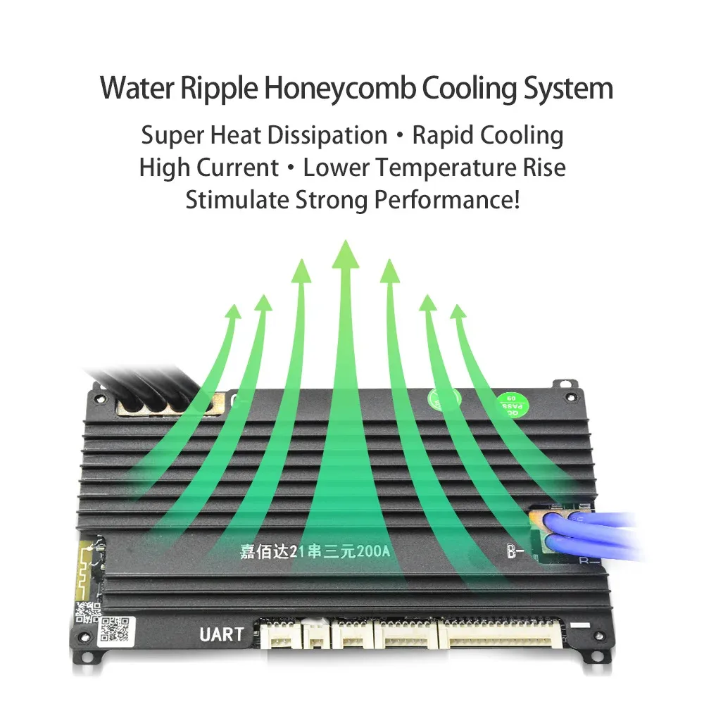 JIABAIDA BMS BT UART 6S-21S li-ion LiFePo4 bilancia batteria 100 ~ 200A corrente continua JBD Smart BMS 8S 10S 12S 13S 14S 16S 20S