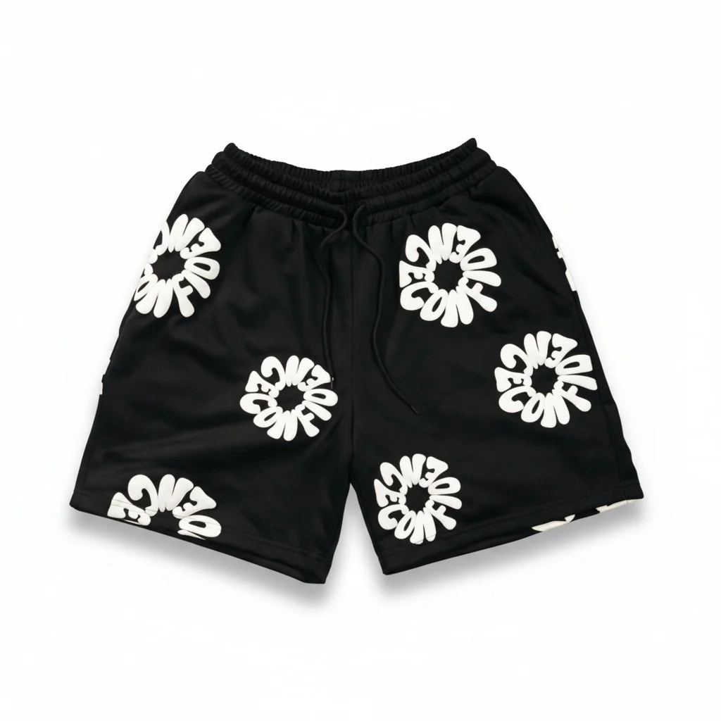 

Мужские свободные шорты с пенопринтом в стиле уличной моды и хип-хопа от европейских и американских брендов, универсальные и повседневные, длиной пять дюймов.