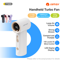 USB Portable Handheld Mini Turbo Fan LED Display Screen Anti-slip Silicone 100 Gear Wind Speed Fan Outdoor Summer Handheld Fan