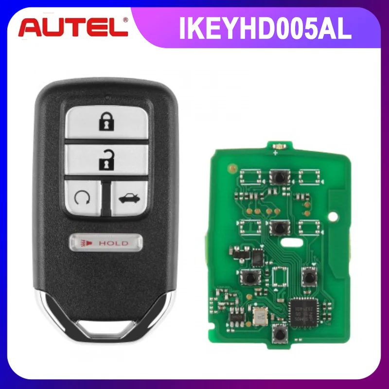 1PCS Autel Ikey IKEYHD005AL HD005AL Universal Smart Remote Key 5 Buttons For Honda For Autel Smart Key For KM100 IM508 IM608