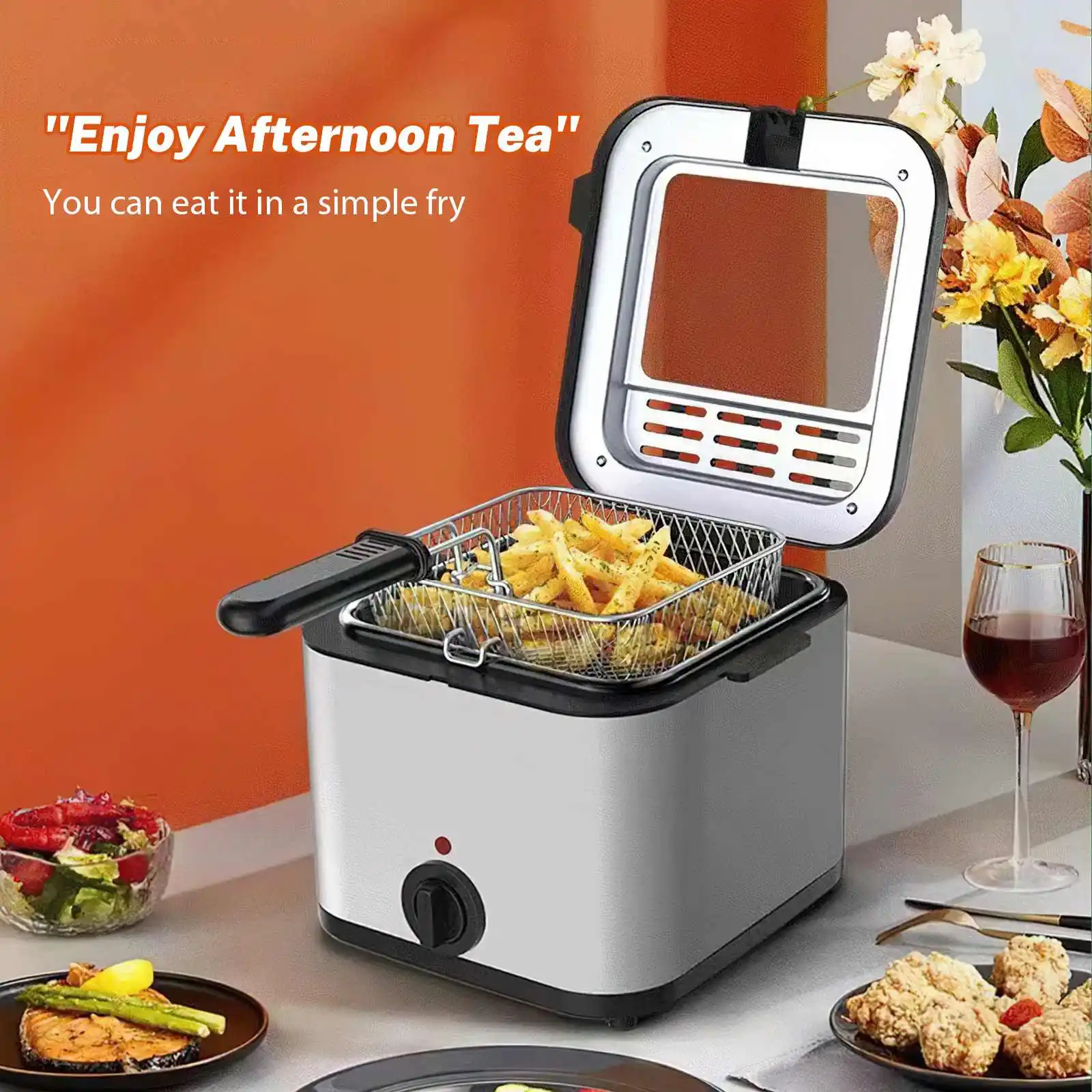 1000W 2,5l elektryczny garnek do domowego akademika wielofunkcyjny wizualny garnek do smażenia procesor żywność dla niemowląt