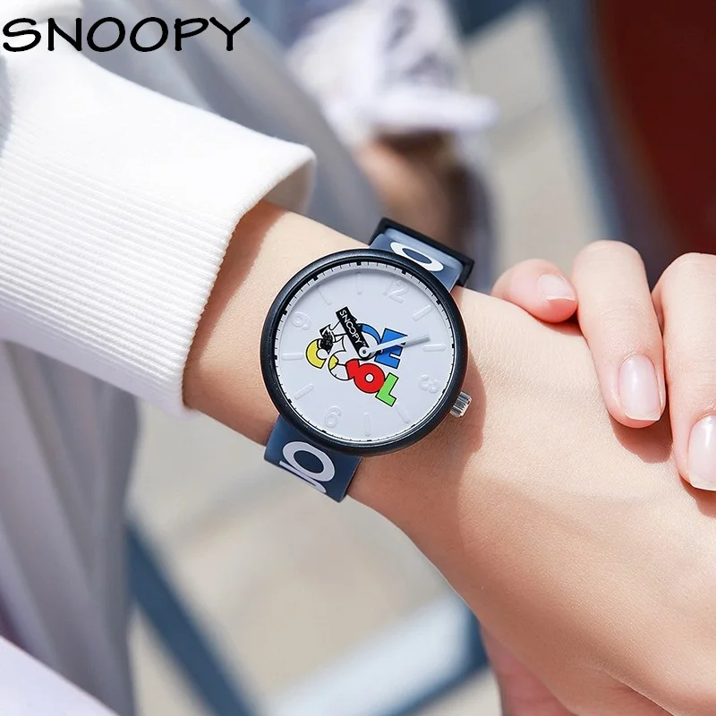 SNOOPY Original Children Casual Japan Quartz Wristwatch Youth Lady Girl Boy Student Sport Cartoon Graffiti Dial Unisex New Clock