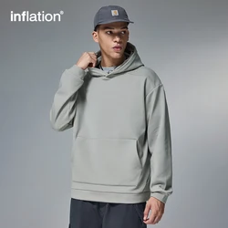 INFLATION Men's Heavy Weight Hoodies Unisex Casual Thick Men's Solid Color Hoodies Sweatshirt