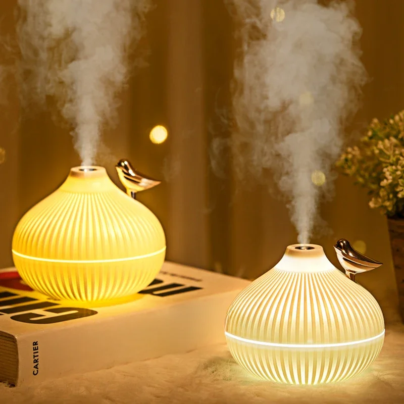 300ml nawilżacz powietrza USB Mini dyfuzor zapachowy z ciepłą lampką nocną LED do pokoju domowego ultradźwiękowy nawilżacz chłodnej mgły (White) — Zdjęcie 2 z 2