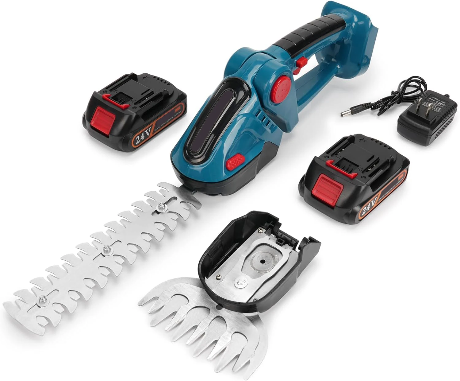 2-in-1 Elektrische Heckenschere Kabellos Wiederaufladbar Handgeführte Unkraut- und Baumschere Strauchmäher Gartenwerkzeug für Makita 18V Akku